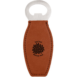 Mums Flower Leatherette Bottle Opener - Double Sided (Personalized)