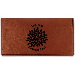 Mums Flower Leatherette Checkbook Holder - Single Sided (Personalized)