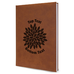 Mums Flower Leather Sketchbook - Large - Double Sided (Personalized)
