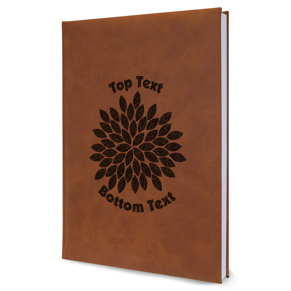 Custom Mums Flower Leather Sketchbook - Large - Single Sided (Personalized)