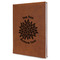 Mums Flower Leather Sketchbook - Large - Single Sided - Angled View