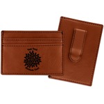 Mums Flower Leatherette Wallet with Money Clip (Personalized)