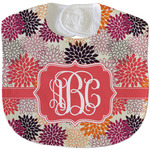 Mums Flower Velour Baby Bib w/ Monogram