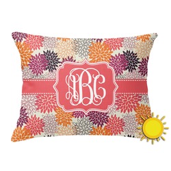 Mums Flower Outdoor Throw Pillow (Rectangular) (Personalized)
