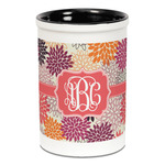 Mums Flower Ceramic Pencil Holders - Black