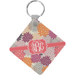 Mums Flower Diamond Plastic Keychain w/ Monogram