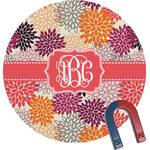 Mums Flower Round Fridge Magnet (Personalized)