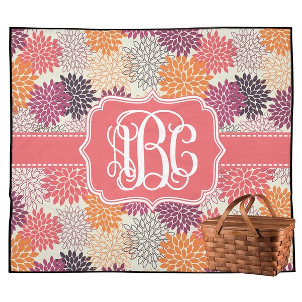 Custom Mums Flower Outdoor Picnic Blanket (Personalized)