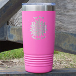 Mums Flower 20 oz Stainless Steel Tumbler - Pink - Double Sided (Personalized)