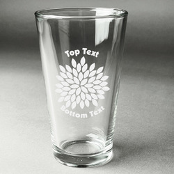 Mums Flower Pint Glass - Engraved (Personalized)
