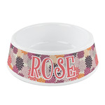 Mums Flower Plastic Dog Bowl - Small (Personalized)