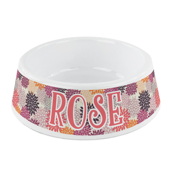 Custom Mums Flower Plastic Dog Bowl - Small (Personalized)