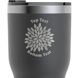 Mums Flower RTIC Tumbler - Black - Engraved Front & Back (Personalized)