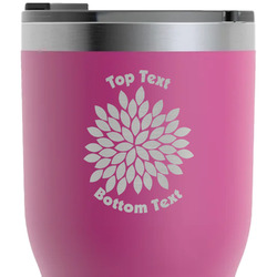 Mums Flower RTIC Tumbler - Magenta - Laser Engraved - Double-Sided (Personalized)
