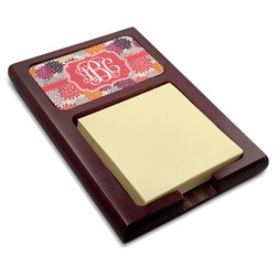 Mums Flower Red Mahogany Sticky Note Holder (Personalized)