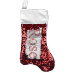 Mums Flower Reversible Sequin Stocking - Red (Personalized)