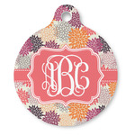 Mums Flower Round Pet ID Tag (Personalized)