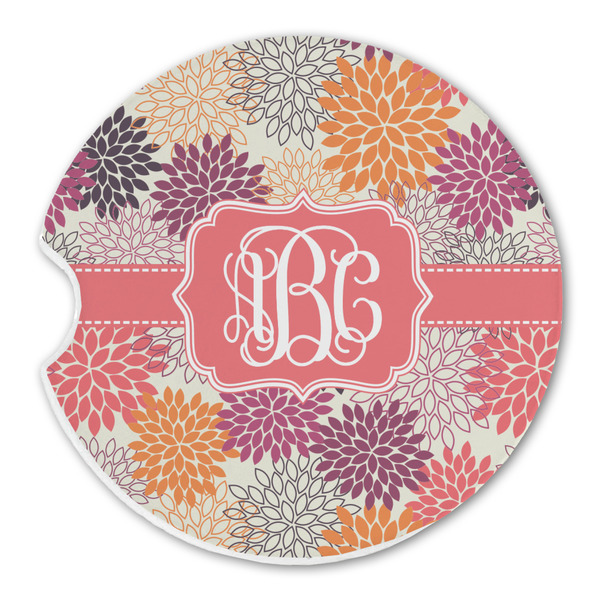 Custom Mums Flower Sandstone Car Coaster - Single (Personalized)