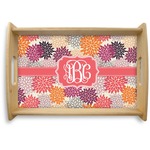 Mums Flower Natural Wooden Tray - Small (Personalized)