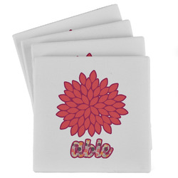 Mums Flower Absorbent Stone Coasters - Set of 4 (Personalized)