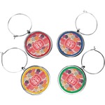 Mums Flower Wine Charms (Set of 4) (Personalized)
