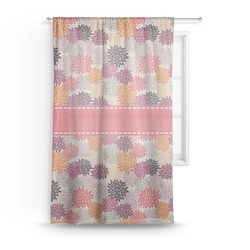 Mums Flower Sheer Curtain - 50"x84"