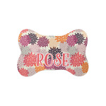 Mums Flower Bone Shaped Dog Food Mat (Small) (Personalized)