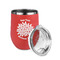 Mums Flower Stainless Wine Tumblers - Coral - Double Sided - Alt View