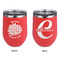 Mums Flower Stainless Wine Tumblers - Coral - Double Sided - Approval