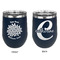 Mums Flower Stainless Wine Tumblers - Navy - Double Sided - Approval