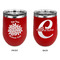 Mums Flower Stainless Wine Tumblers - Red - Double Sided - Approval