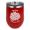 Mums Flower Stainless Wine Tumblers - Red - Double Sided - Front