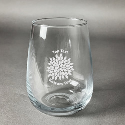 Mums Flower Stemless Wine Glass (Single) (Personalized)