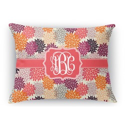 Mums Flower Rectangular Throw Pillow Case - 12"x18" (Personalized)