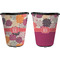 Mums Flower Trash Can Black - Front and Back - Apvl