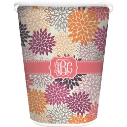 Mums Flower Waste Basket - Double Sided (White) (Personalized)