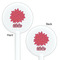 Mums Flower White Plastic 5.5" Stir Stick - Double Sided - Round - Front & Back