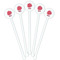 Mums Flower White Plastic 5.5" Stir Stick - Fan View