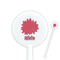 Mums Flower White Plastic 5.5" Stir Stick - Round - Closeup