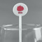 Mums Flower White Plastic 5.5" Stir Stick - Round - Main