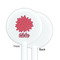 Mums Flower White Plastic 5.5" Stir Stick - Single Sided - Round - Front & Back