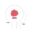 Mums Flower White Plastic 6" Food Pick - Round - Single Sided - Front & Back