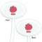 Mums Flower White Plastic 7" Stir Stick - Double Sided - Oval - Front & Back