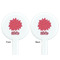 Mums Flower White Plastic 7" Stir Stick - Double Sided - Round - Front & Back