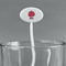 Mums Flower White Plastic 7" Stir Stick - Oval - Main