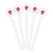 Mums Flower White Plastic 7" Stir Stick - Round - Fan View