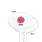 Mums Flower White Plastic 7" Stir Stick - Single Sided - Oval - Front & Back