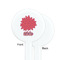 Mums Flower White Plastic 7" Stir Stick - Single Sided - Round - Front & Back