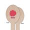 Mums Flower Wooden Food Pick - Oval - Single Sided - Front & Back