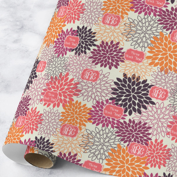 Custom Mums Flower Wrapping Paper Roll - Large - Matte (Personalized)